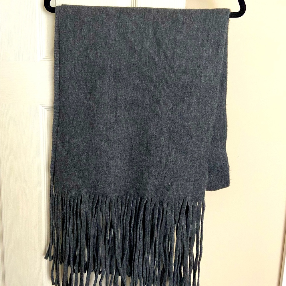 Lucky Brand Charcoal Fringe Scarf